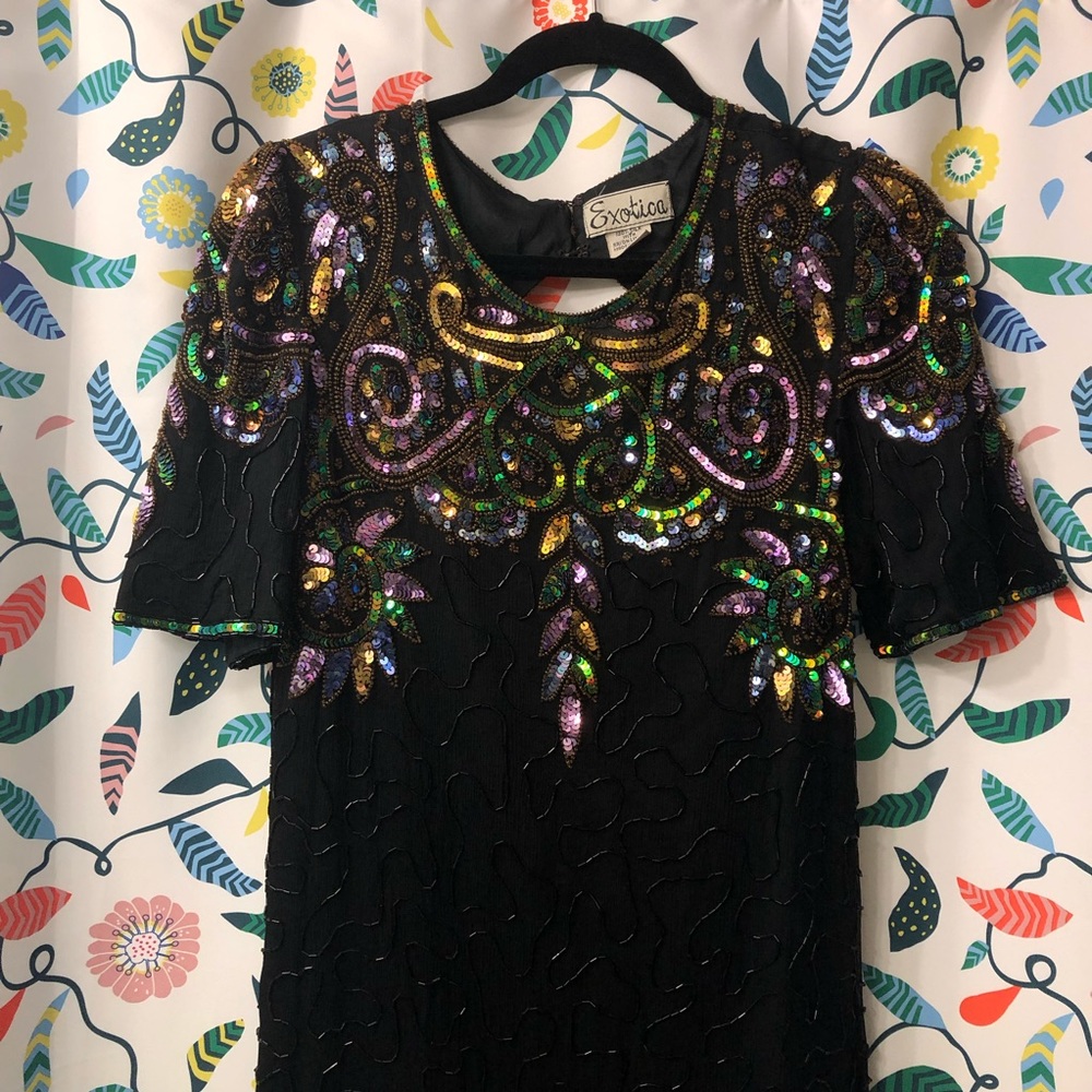 VINTAGE MIDI SEQUIN DRESS